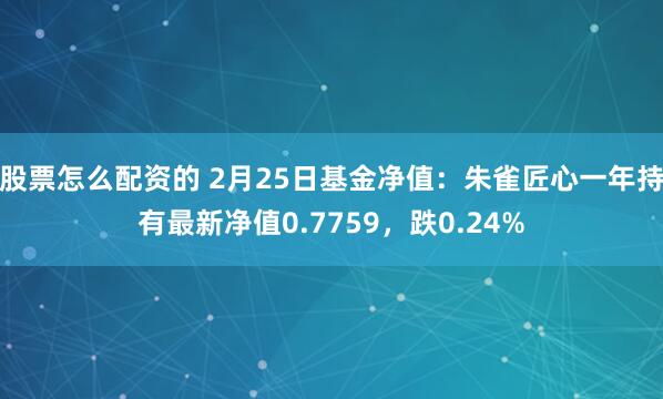 股票怎么配资的 2月25日基金净值：朱雀匠心一年持有最新净值0.7759，跌0.24%