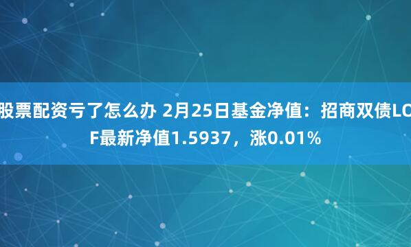 股票配资亏了怎么办 2月25日基金净值：招商双债LOF最新净值1.5937，涨0.01%